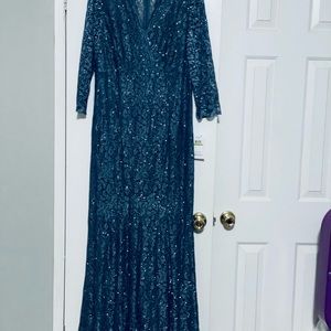 Alex EveningsBlue Grey Sequin dress
